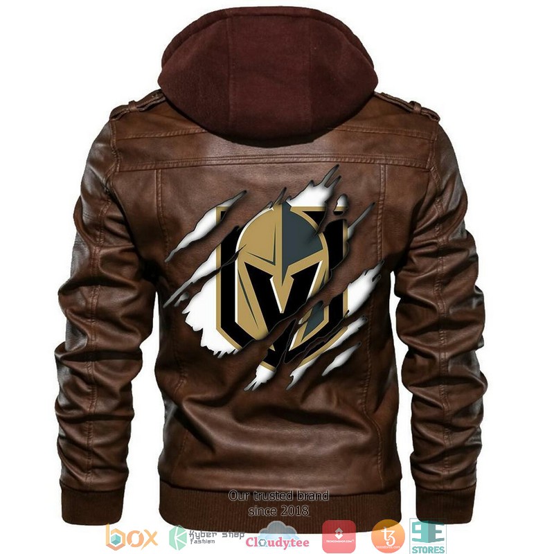 Vegas Golden Knights NHL Hockey Sons Of Anarchy Brown Motorcycle Leather Jacket