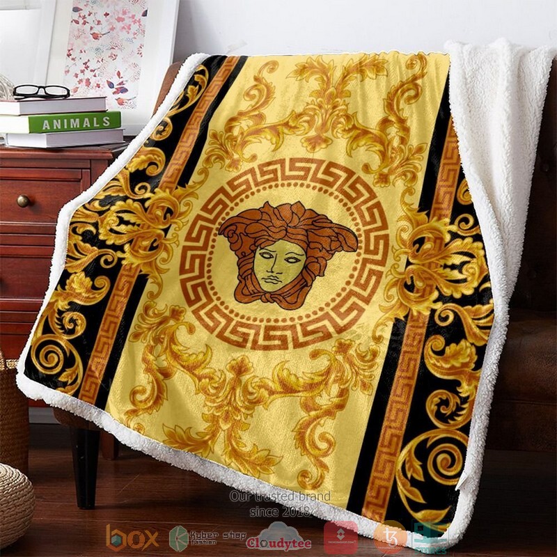 Versace Gold Black Fleece Blanket
