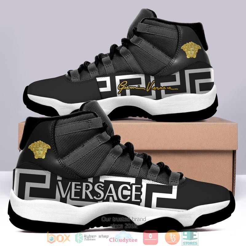 Versace Gold logo black Air Jordan 11 Sneaker Shoes