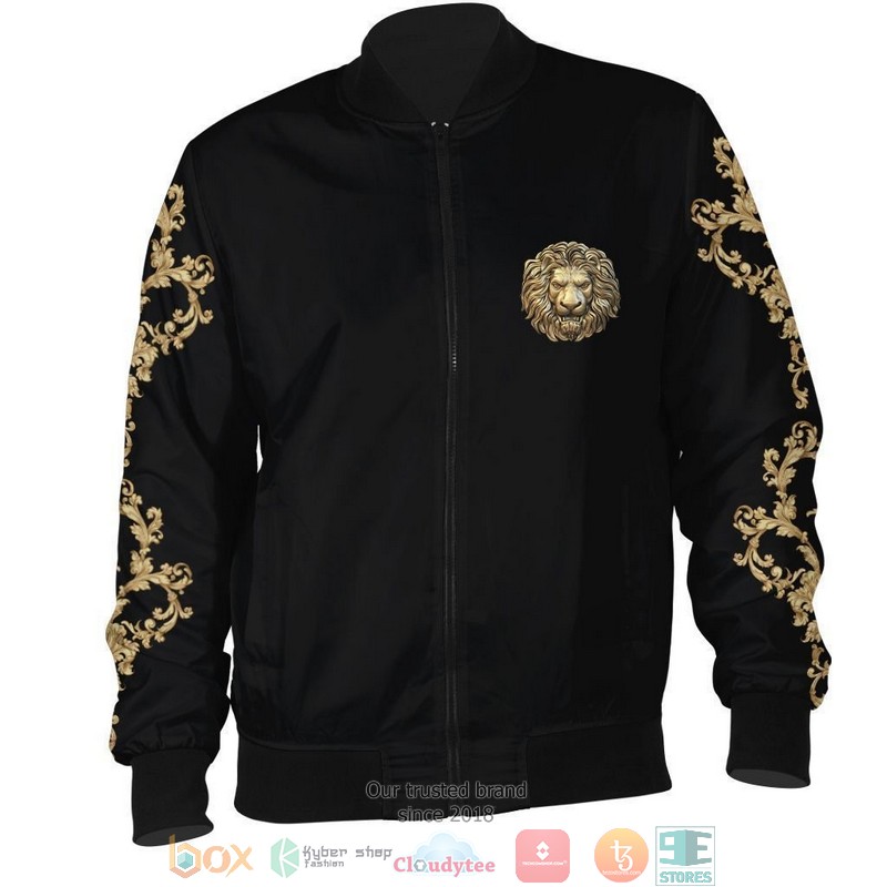 Versace gold lion black Bomber Jacket