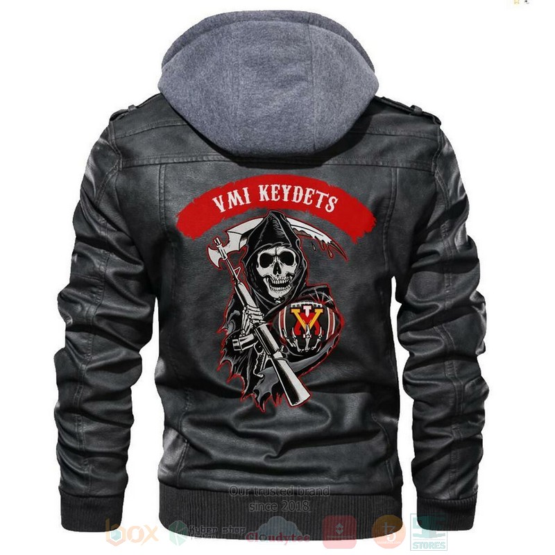 Vmi Keydets NCAA Football Sons of Anarchy Black Motorcycle Leather Jacket