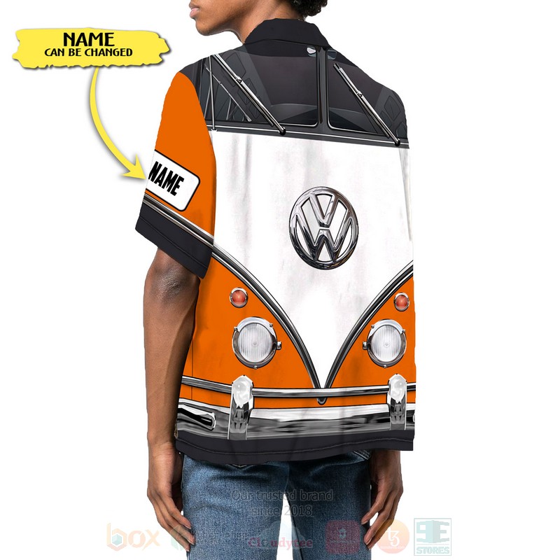BEST Volkswagen Love Campervan Custom Name Orange-White All Over Print Hawaiian Shirt 3 Volkswagen Love Campervan Custom Name Orange White Hawaiian Shirt 1 2