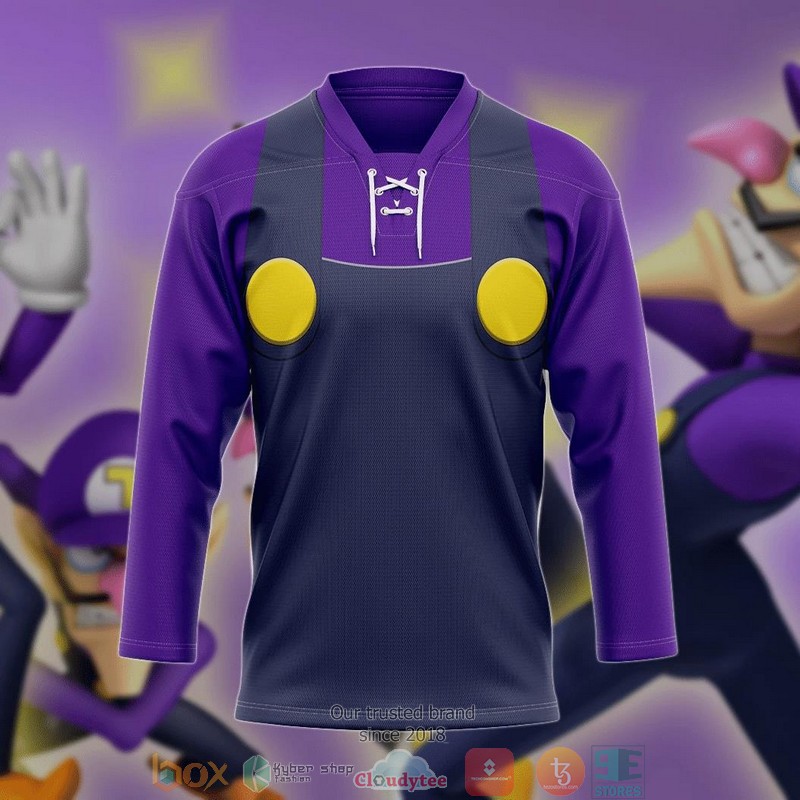 Waluigi Hockey Jersey Shirt 3 Waluigi Hockey Jersey Shirt 1 2
