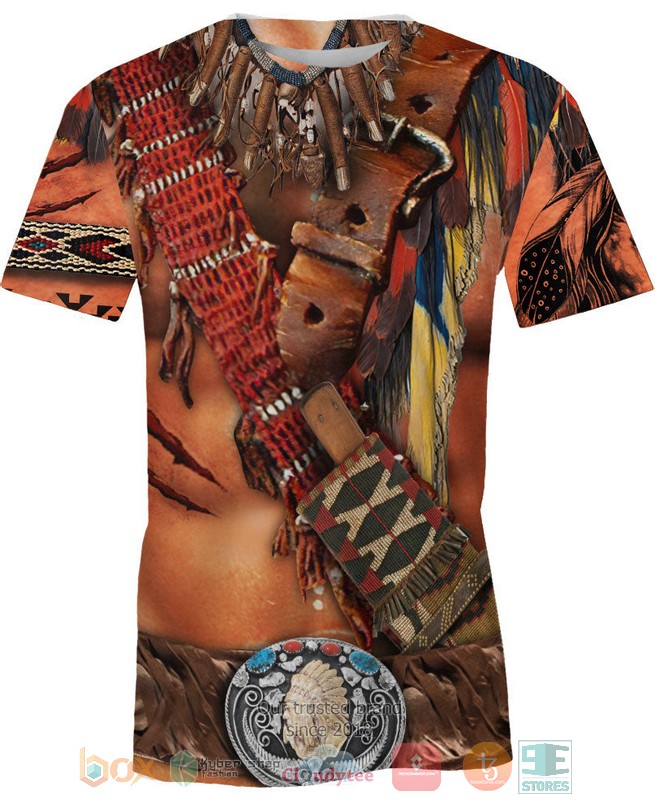 HOT Warrior Style Native Ameican red Skin All Over Printed 3D Shirt, Hoodie 3 Warrior Style Native Ameican red Skin 3D Shirt Hoodie 1 2