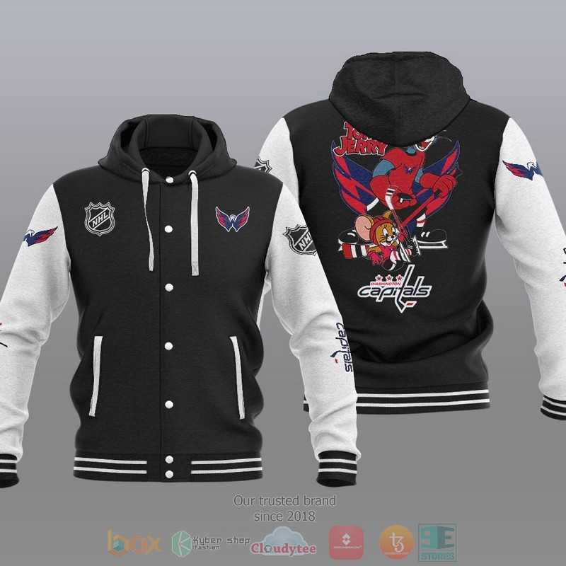 Washington Capitals NHL Tom And Jerry Baseball Hoodie Jacket