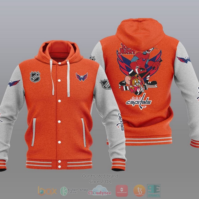 Washington Capitals NHL Tom And Jerry Baseball Hoodie Jacket 1 2 3 4 5