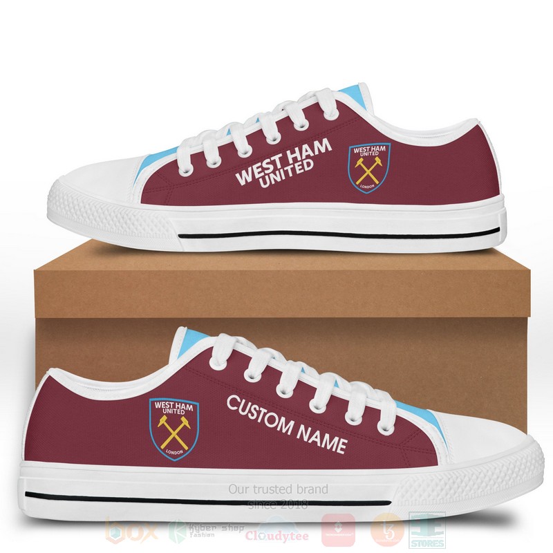 West Ham Custom Name Low Top Canvas Shoes
