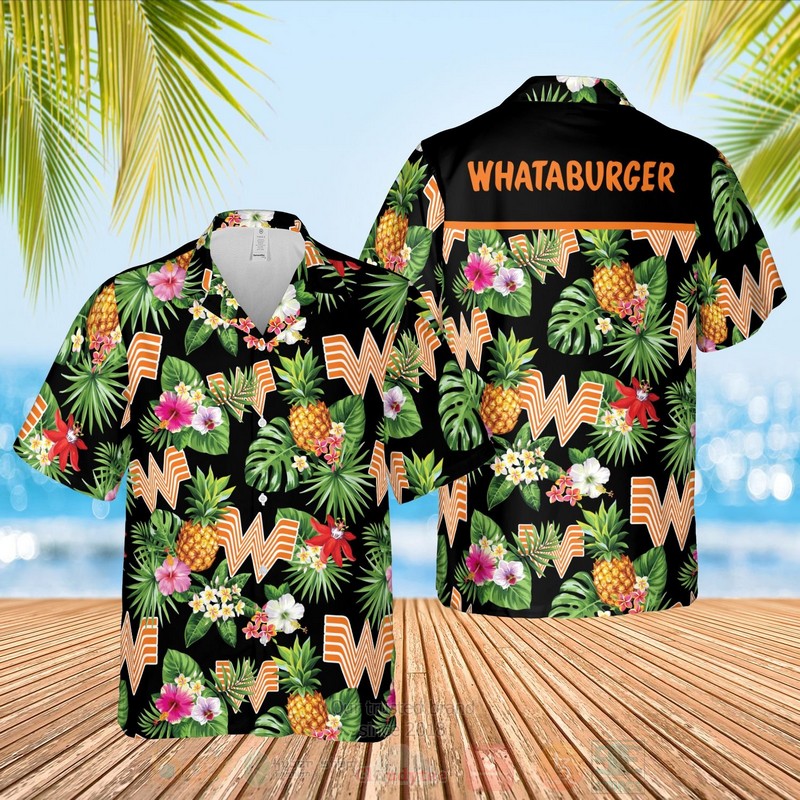 Whataburger Black Hawaiian Shirt Short 1