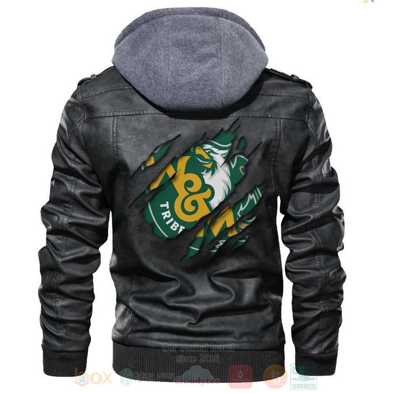 BEST NCAA Teams William Mary Tribe Black Motorcycle Rider Zipper Jacket Leather 4 William Mary Tribe NCAA Black Motorcycle Leather Jacket