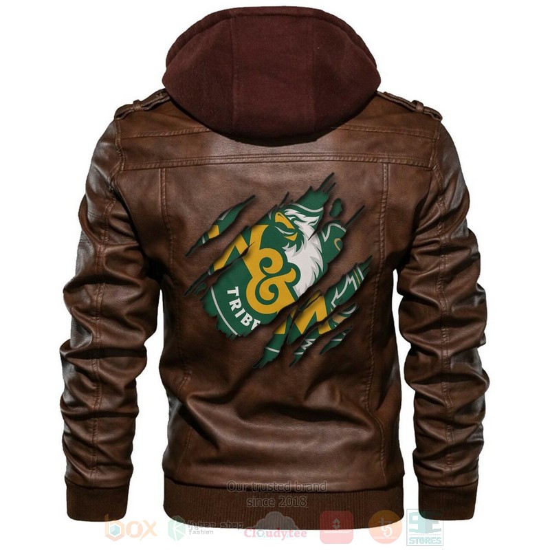 William Mary Tribe NCAA Brown Motorcycle Leather Jacket