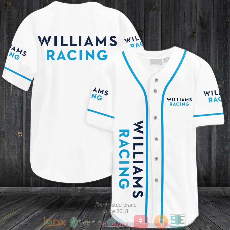 Williams Racing White Baseball Jersey