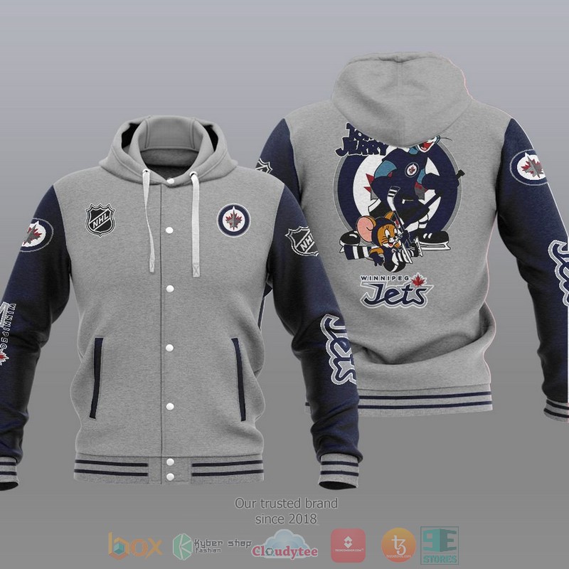 Winnipeg Jets NHL Tom And Jerry Baseball Hoodie Jacket 1