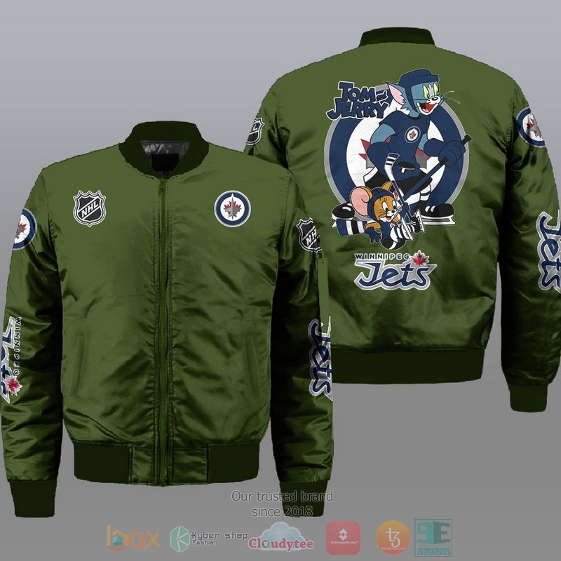 NEW Winnipeg Jets NHL Tom And Jerry Bomber Jacket 3 Winnipeg Jets NHL Tom And Jerry Bomber Jacket 1 2