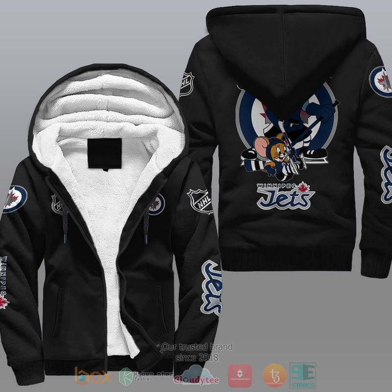 NEW Winnipeg Jets NHL Tom And Jerry Fleece Hoodie Jacket 7 Winnipeg Jets NHL Tom And Jerry Fleece Hoodie