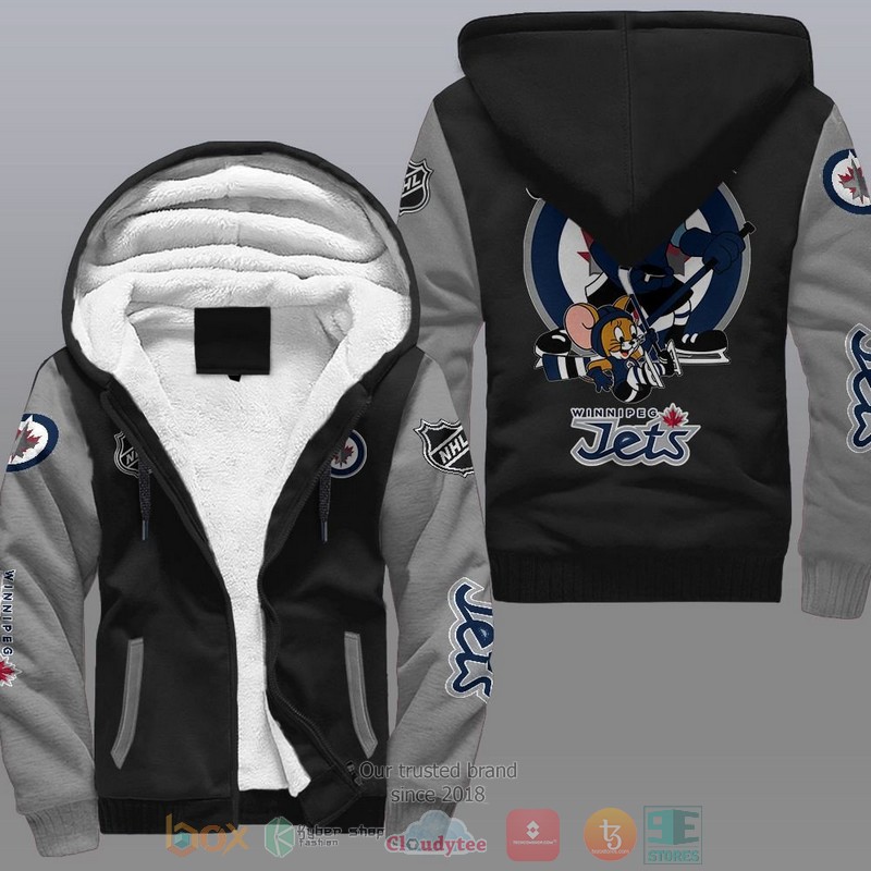 NEW Winnipeg Jets NHL Tom And Jerry Fleece Hoodie Jacket 2 Winnipeg Jets NHL Tom And Jerry Fleece Hoodie 1