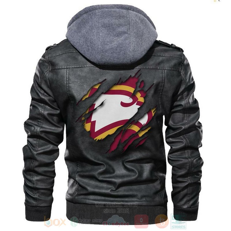 Winthrop Eagles NCAA Black Motorcycle Leather Jacket