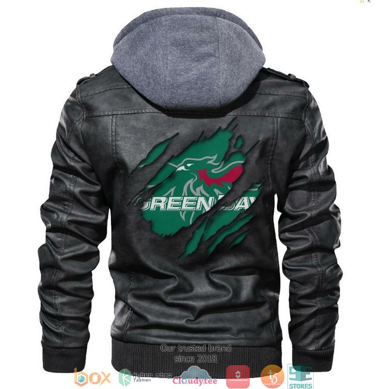 Wisconsin Green Bay Phoenix NCAA Black Motorcycle Leather Jacket