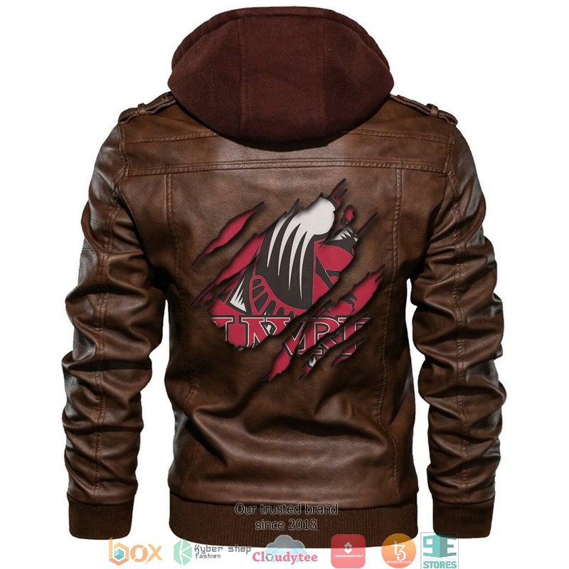Wisconsin River Falls Falcons NCAA Brown Motorcycle Leather Jacket