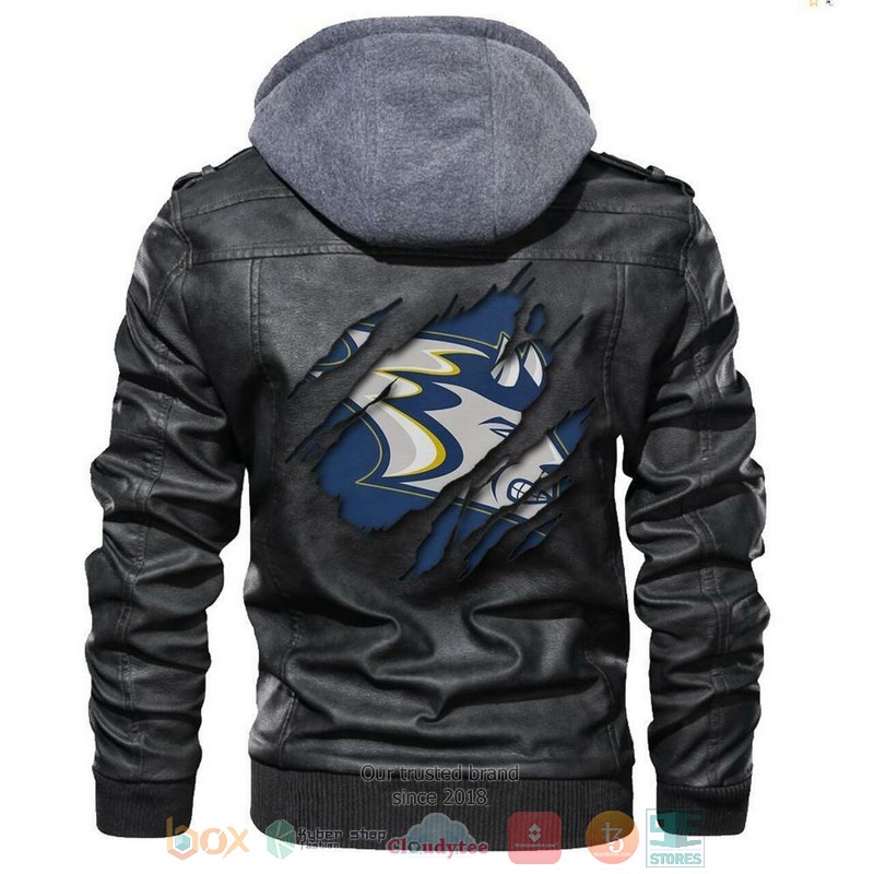 Wisconsin Stout Blue Devils NCAA Leather Jacket