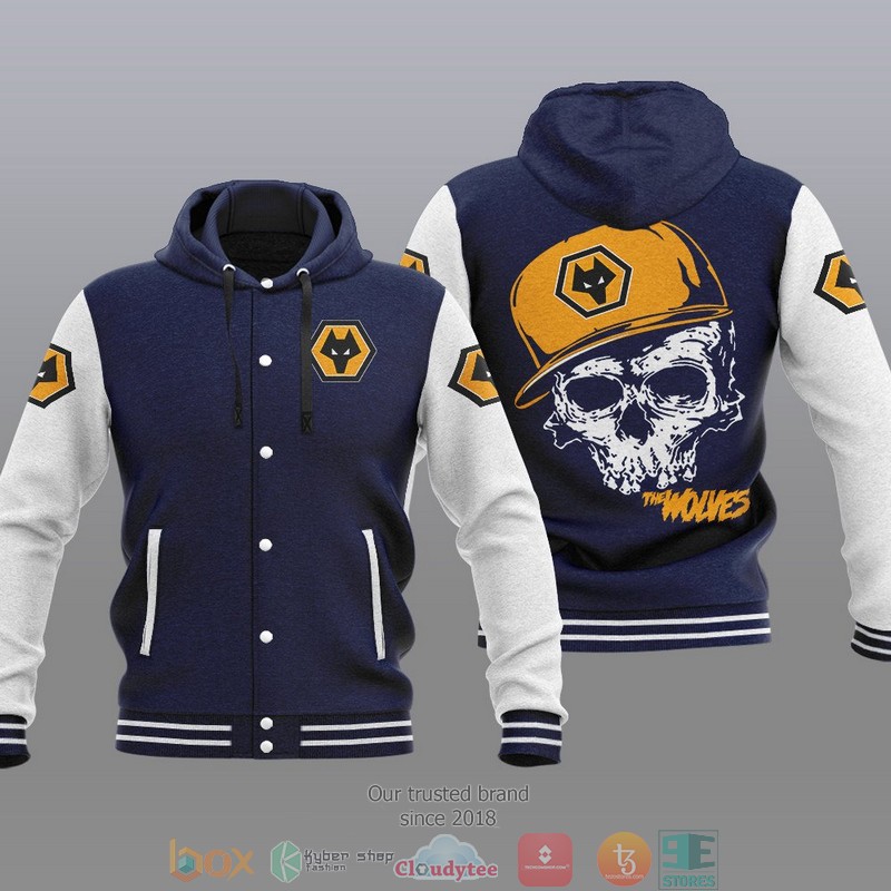 Wolverhampton Wanderers FC Skull Baseball hoodie Jacket 1