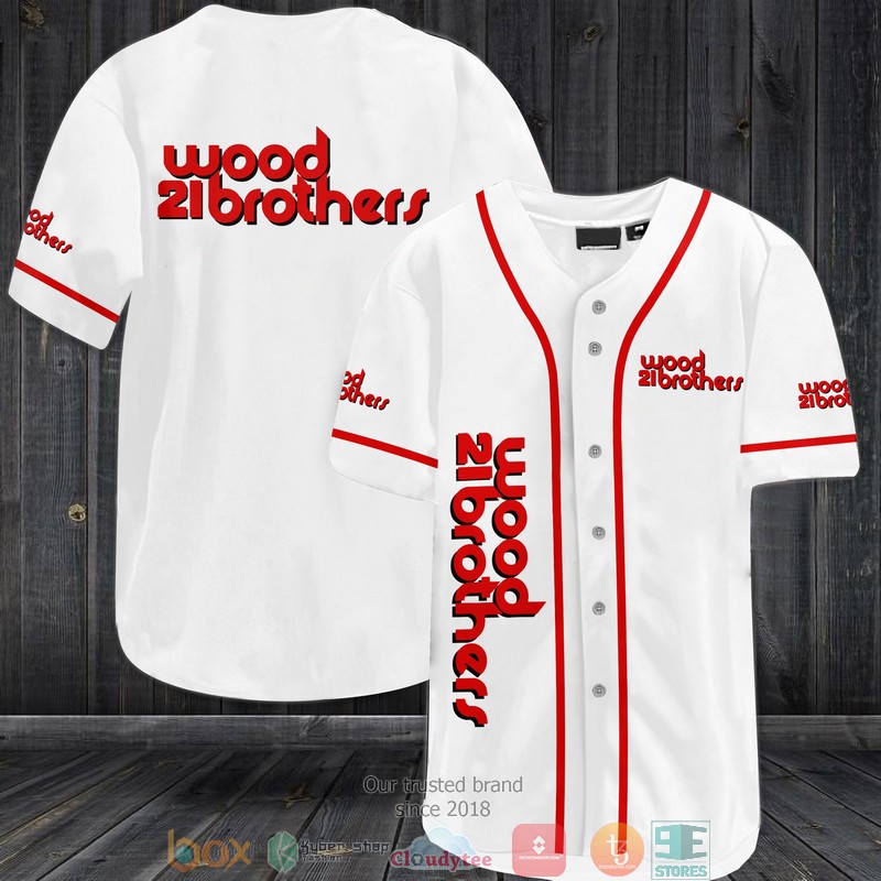 Wood Brothers Racing White Baseball Jersey