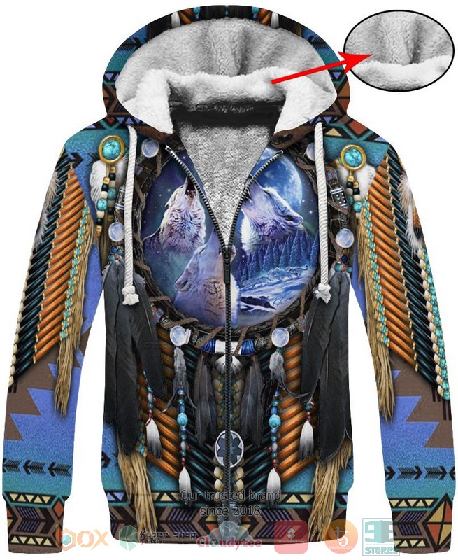 HOT Blue Wolf Dreamcatcher All Over Printed 3D Shirt, Hoodie 7 Blue Wolf Dreamcatcher 3D Shirt Hoodie 1 2 3 4 5 6