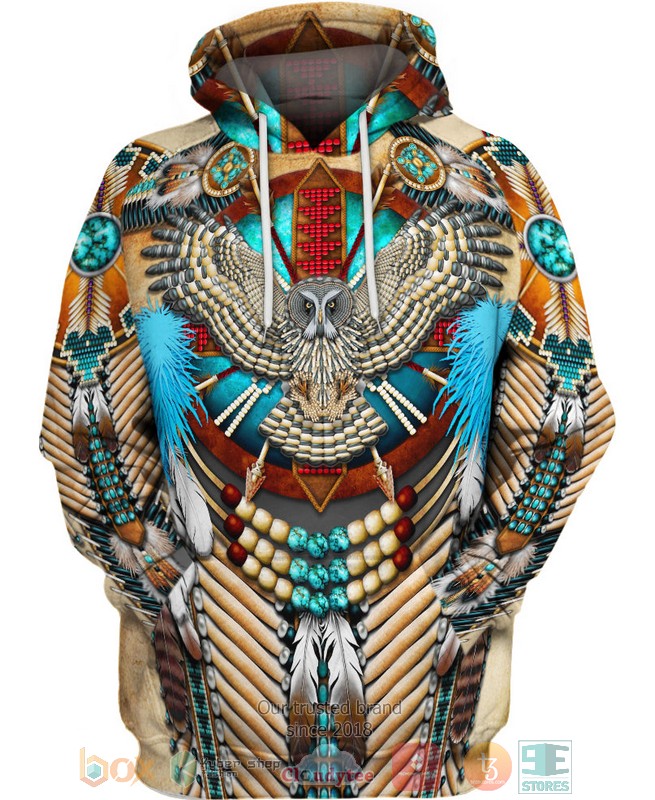 Owl Native American 3D Hoodie