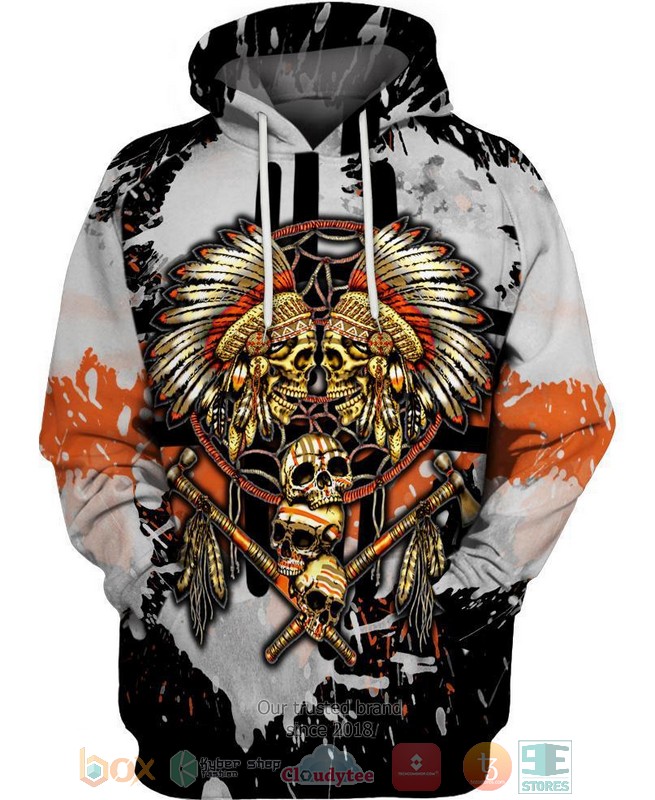 HOT Yellow Native Skull All Over Printed 3D Shirt, Hoodie 17 Yellow Native Skull 3D Shirt Hoodie