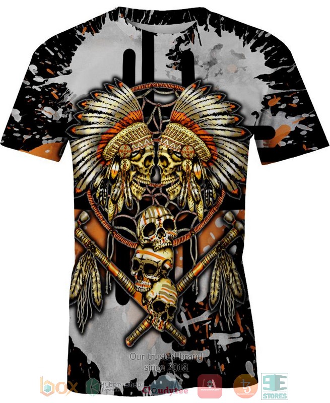 HOT Yellow Native Skull All Over Printed 3D Shirt, Hoodie 2 Yellow Native Skull 3D Shirt Hoodie 1