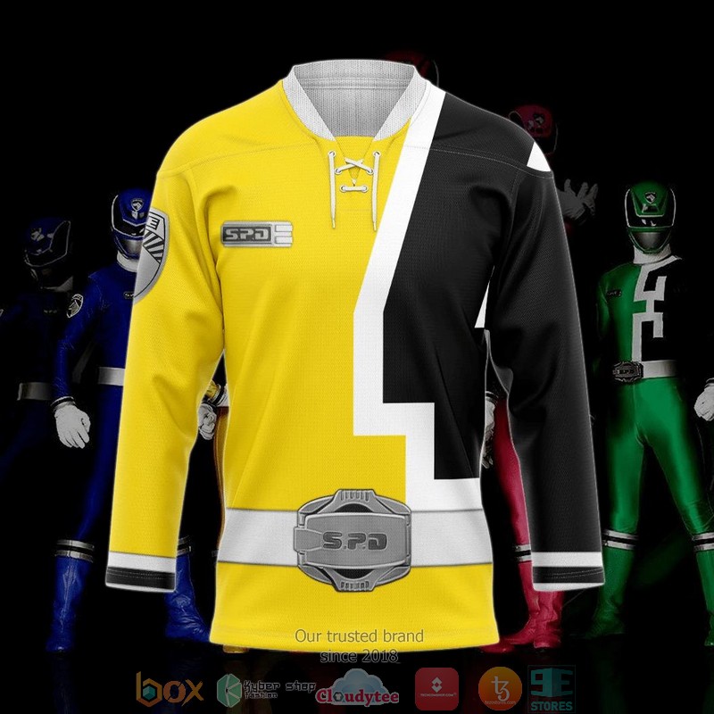 Yellow Ranger S.P.D Hockey Jersey Shirt 3 Yellow Ranger S P D Hockey Jersey Shirt 1 2