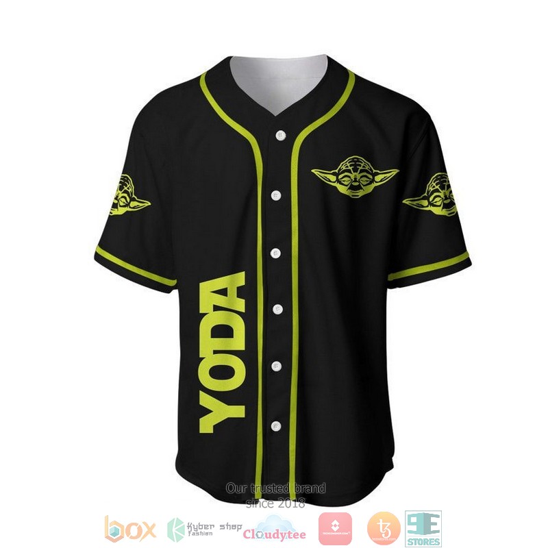 Yoda Star Wars Floating Black Baseball Jersey