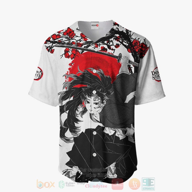 HOT Yoriichi Tsugikuni Kimetsu Anime Baseball Jersey shirt 2 Yoriichi Tsugikuni Kimetsu Anime Baseball Jersey 1