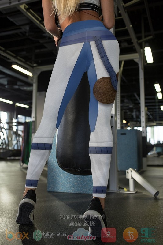 Young Master Hanzo blue grey Unisex Leggings 1 2 3 4 5 6 7 8
