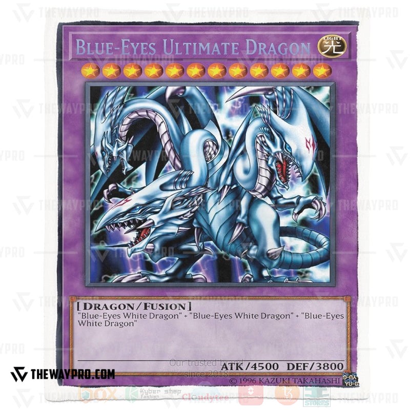 BEST Yu-Gi-Oh-Anime Blue-Eyes Ultimate White Dragon Purple Soft Sherpa Blanket 3 Yu Gi Oh Blue Eyes Ultimate White Dragon Purple Soft Blanket 1 2