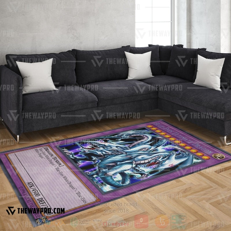 Yu Gi Oh Blue Eyes Ultimate White Dragon Rug 1