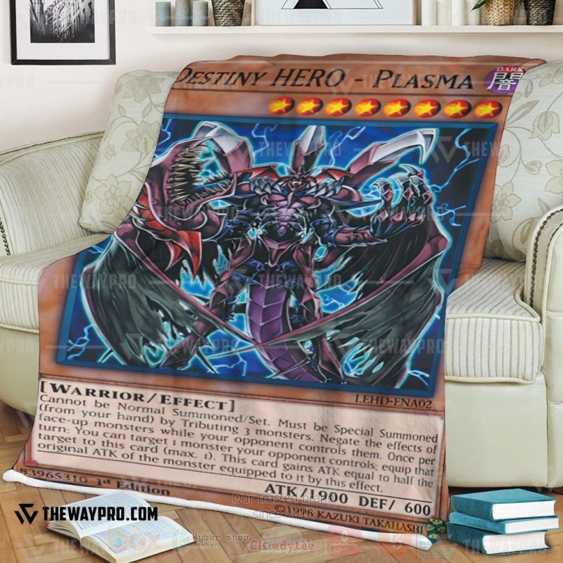 BEST Yu-Gi-Oh-Anime Destiny Hero-Plasma Soft Sherpa Blanket 3 Yu Gi Oh Destiny Hero Plasma Soft Blanket 1 2