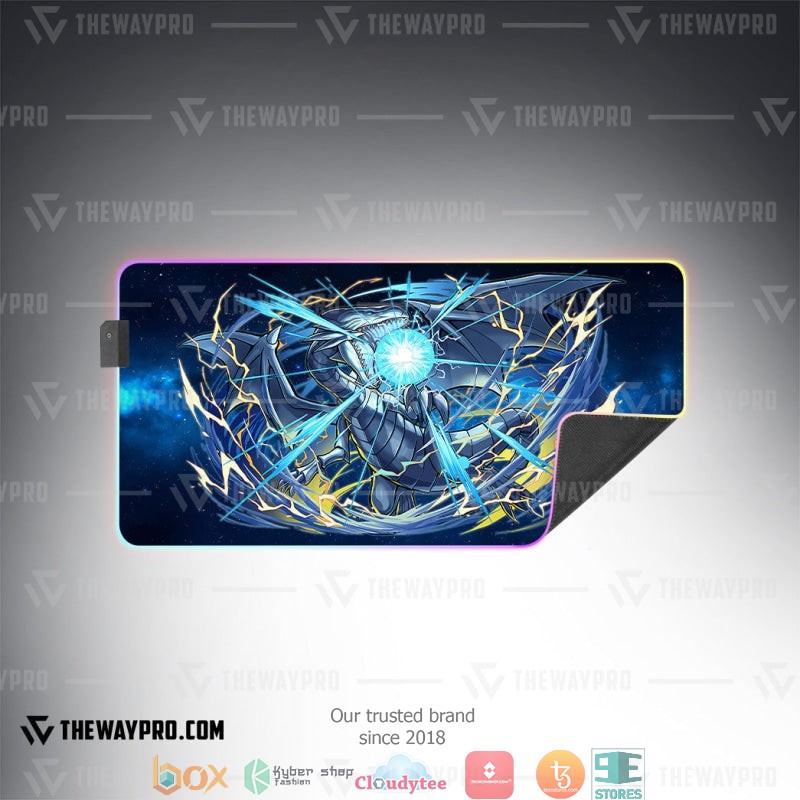 Yu Gi Oh Blue Eyes White Dragon Led Mousepad 1