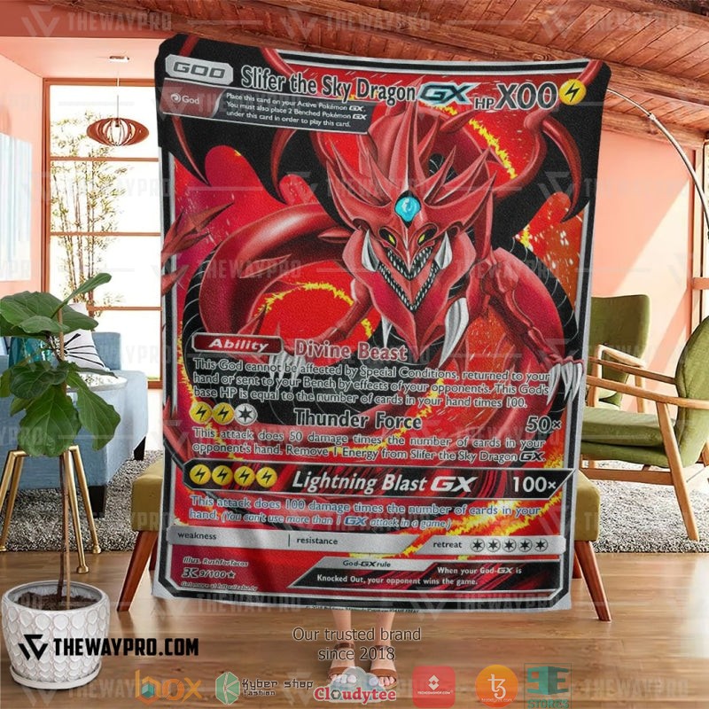 Yu Gi Oh PKM Slifer The Sky Dragon GX Soft Blanket 1 2 3
