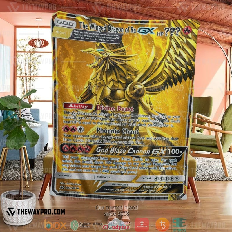 Yu Gi Oh PKM The Winged Dragon Of Ra Soft Blanket 4 Yu Gi Oh PKM The Winged Dragon Of Ra Soft Blanket 1 2 3