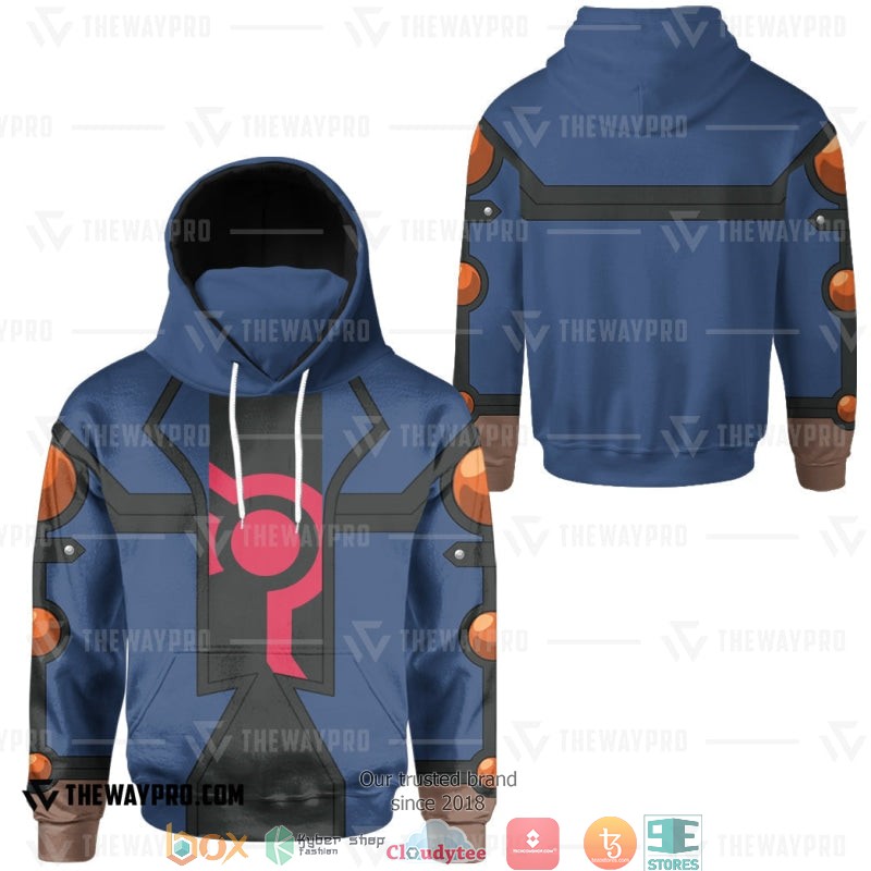 Yu Gi Oh Yusei Fudo Snood Hoodie 3 Yu Gi Oh Yusei Fudo Snood Hoodie 1 2