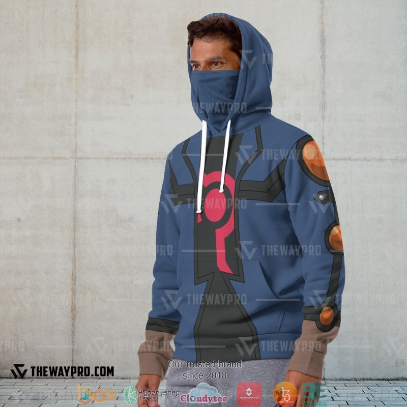 Yu Gi Oh Yusei Fudo Snood Hoodie 4 Yu Gi Oh Yusei Fudo Snood Hoodie 1 2 3