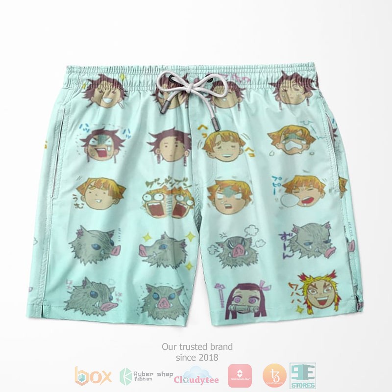 Zanitsu Tanjiro Inosuke Embossed Demon Slayer Shorts