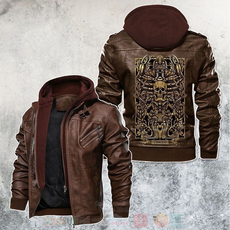 BEST Zodiac Cancer Club Zipper Jacket Leather 2 Zodiac CancerClub Leather Jacket 1