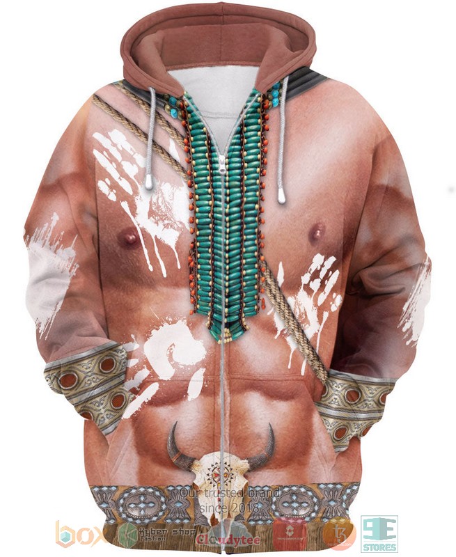 Brown Skin Pattern Native American 3D Shirt Hoodie 1 2 3 4 5 6