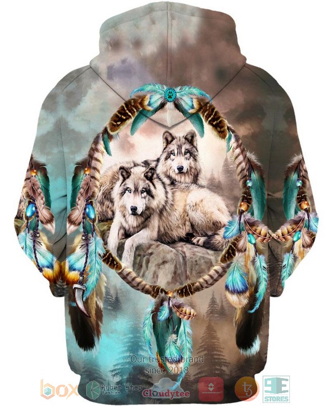 HOT Native Lovely Wolf All Over Printed 3D Shirt, Hoodie 3 Native Lovely Wolf 3D Shirt Hoodie 1 2