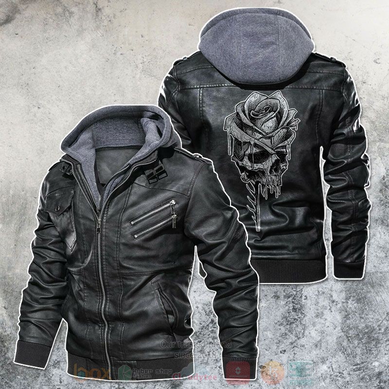Skull And Rose Leather Jacket