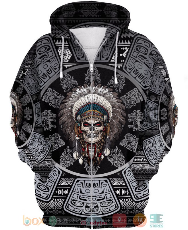 HOT Skull Chief Pattern Native American All Over Printed 3D Shirt, Hoodie 6 Skull Chief Pattern Native American 3D Shirt Hoodie 1 2 3 4 5