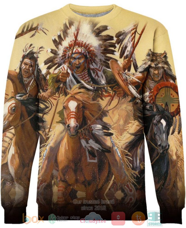 HOT Native Warrior Battle All Over Printed 3D Shirt, Hoodie 4 Native Warrior Battle 3D Shirt Hoodie 1 2 3
