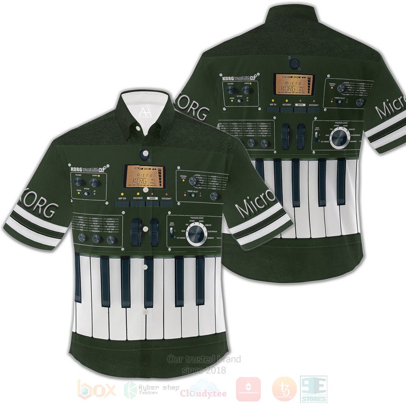 microKORG XL Dark Green Hawaiian Shirt