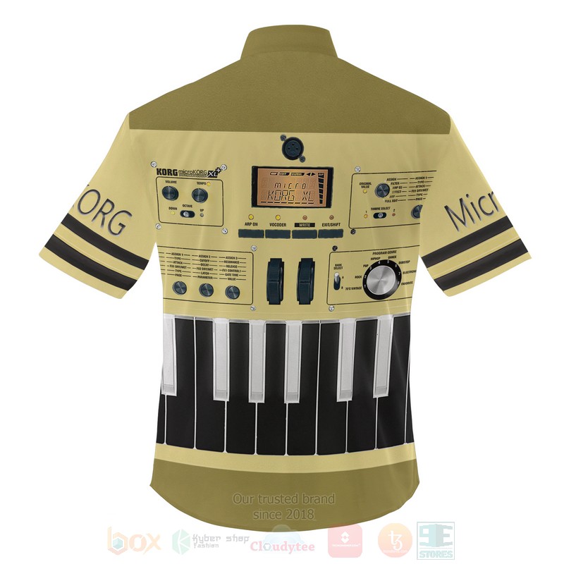 BEST microKORG XL Olive Color All Over Print Hawaiian Shirt 2 microKORG XL Olive Color Hawaiian Shirt 1